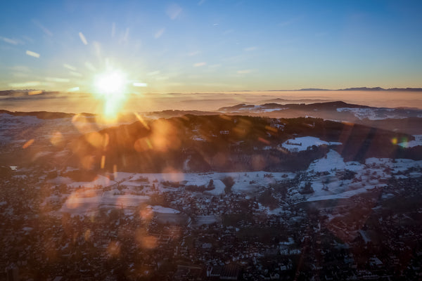 Sonnenaufgang bei Rundflug 