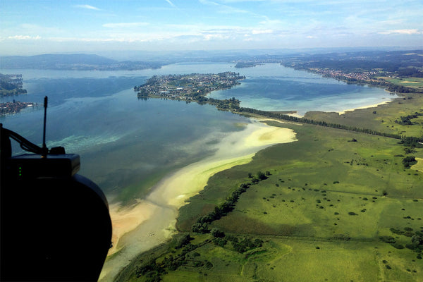 Überflug Bodensee bei einem Helikopterflug