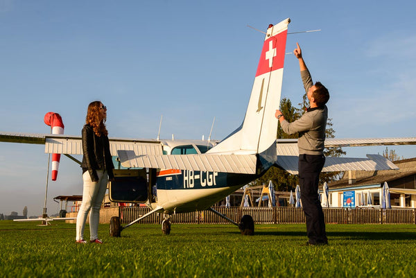 Breefing am Flugzeugheck