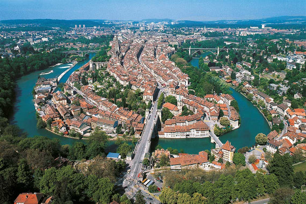 Bern von oben bei Helikopterflug