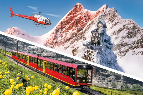 Jungfraujoch Express mit dem Helikopter und der Bahn