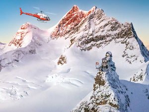 Alpenrundflug Jungfraujoch mit Gletscherlandung ab Gsteigwiler