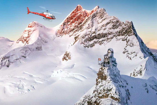 Alpenrundflug Jungfraujoch mit Gletscherlandung ab Gsteigwiler