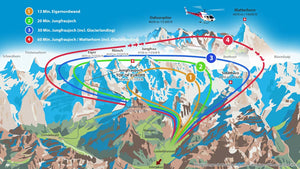 Helikopterflug Route ab Lauterbrunnen