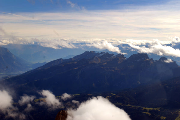 Churfirsten von hinten bei einem Rundflug mit dem Helikopter