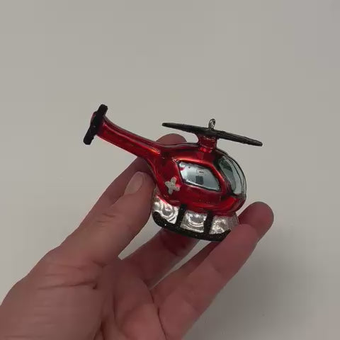 Weihnachtskugel Helikopter